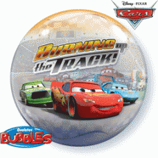 Cars Burning Up Track Bubble Balloon 22"