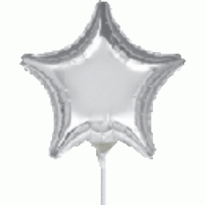 Star Silver Mini Foil Balloon 9"