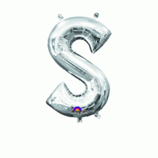 S Letter Silver 16 in. Foil Balloon