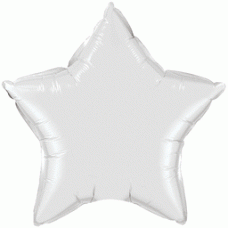Star Metalllic Whitel Foil Balloon 19"