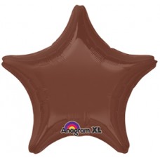 Star Chocolate Brown Foil Balloon 19"
