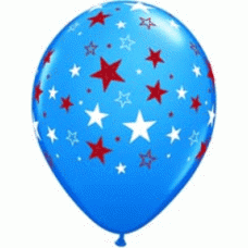 Blue Dark Star Latex  Balloon 11"