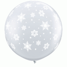 Snowflakes Clear Latex Balloon Qualatex 36 in