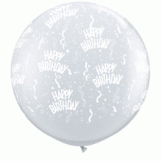 Clear Happy Birthday Latex Balloon 36 inches