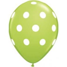 Big Polka Dots Lime Green Latex Balloon 11 in