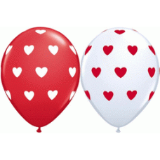 Heart A Around Red Latex Balloon 11"