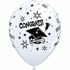 Congrats Cap Latex Balloon 11"