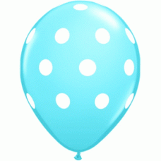 Big Polka Dots Pale Blue Latex Balloon 11"