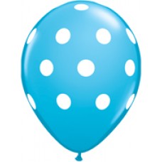 Big Polka Dots Robin's Egg Blue Latex Balloon 11"