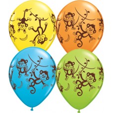 Monkeys Wrap Special Assortment Latex Balloon 11"