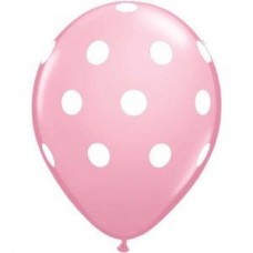 Big Polka Dots Pink  Latex Balloon 11"