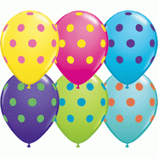 Big Polka Dots  Assortment Latex Balloon 11"