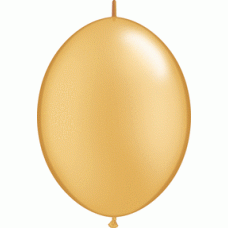 Gold Metallic Quick link Latex Balloon 6"