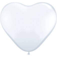 White Heart Latex Balloon 6" 
