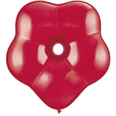 Red Ruby Geo Blossom Latex  Balloon 16"