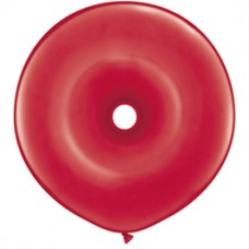 Red Ruby Geo Donut Latex  Balloon 16"